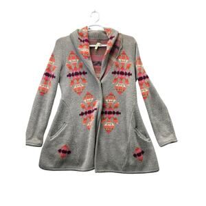 Free People We The Free Navajo Aztec Cardigan Wool Sweater Jacket Sz M
